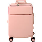 Maleta Cabina Porta Vasos 4 Ruedas Equipaje Doble Seguridad Rosa