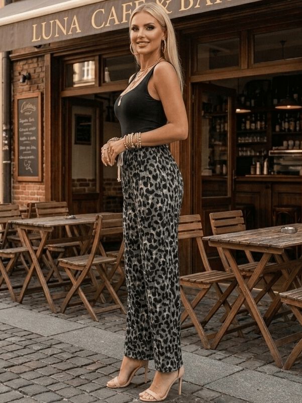 Pantalon De Mujer De Corte Ancho Malabis Panta-... image number null