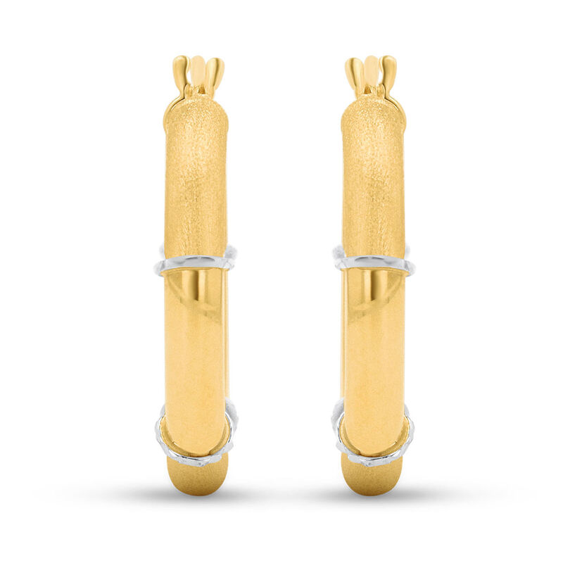 Arracadas De Oro Amarillo Y Blanco 14k Rl48-ara... image number null