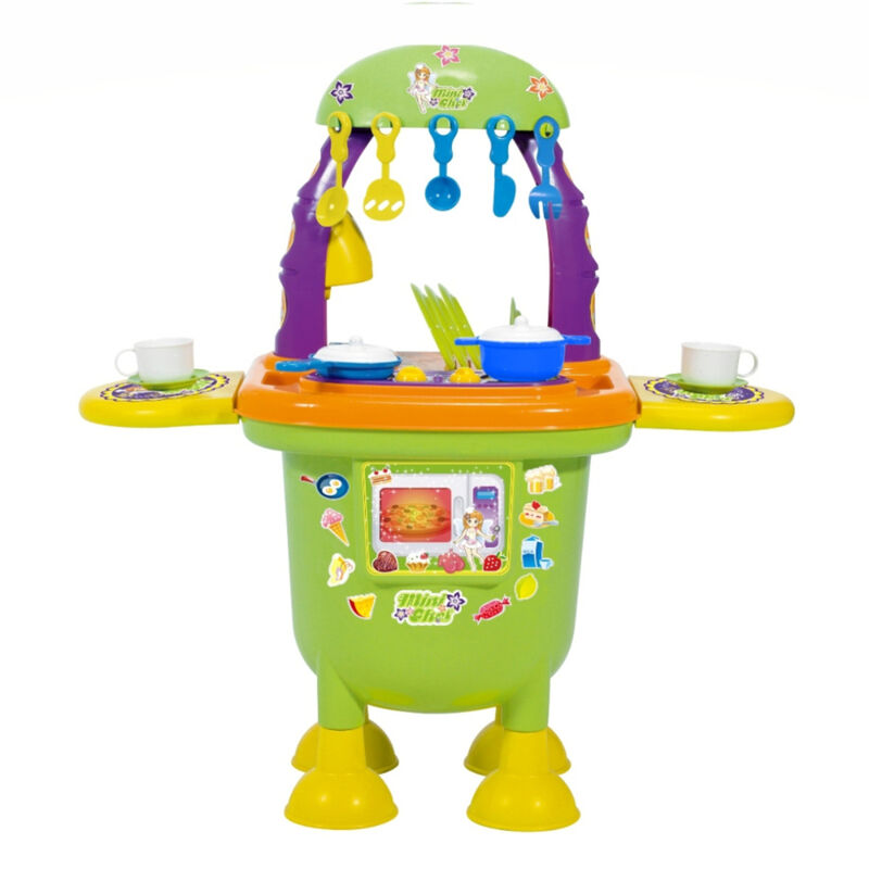Cocina Mini Chef Color Verde Con 15 Accesorios ... image number null