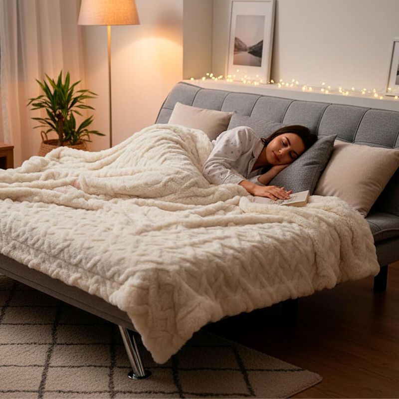 Sof&aacute; Cama 2 En 1 Con Estructura De Madera, Incl... image number null