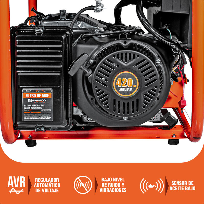 DAEWOO Generador port&aacute;til 6.2 kW 420CC 40L Regu... image number null