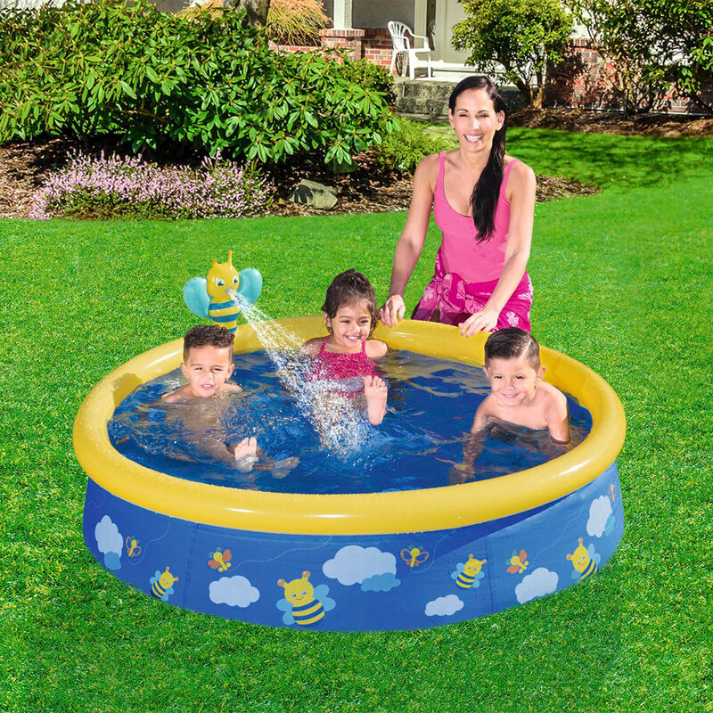 Alberca Semi Inflable Redonda Decorada de Mar y... image number null