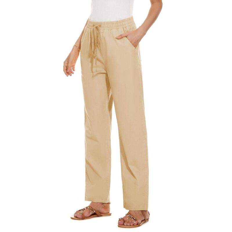 Pantalones Yocur Para Mujer Caqui XL, Pierna Re... image number null