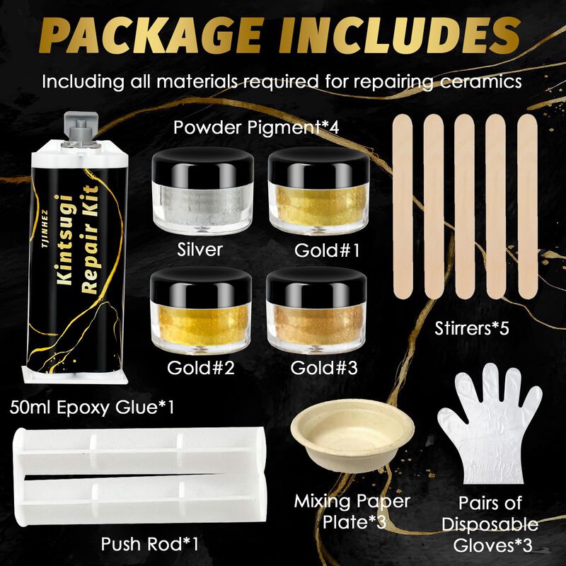 Kit De Reparaci&oacute;n Kintsugi Tjinhez Con Pegament... image number null