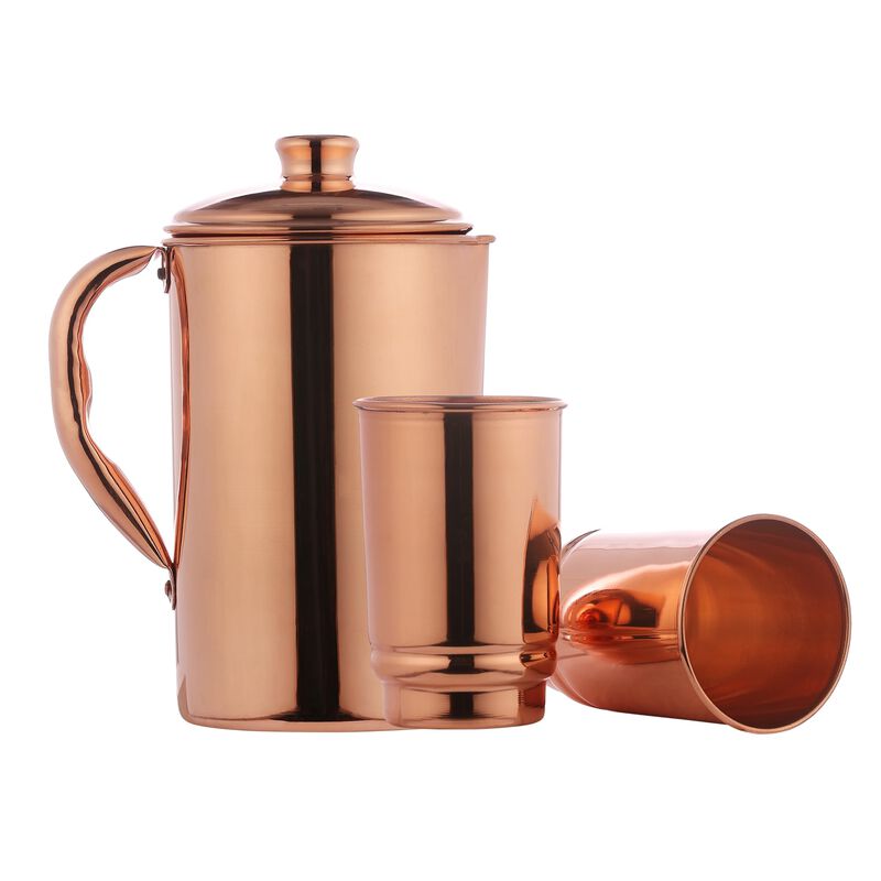 Jarra De Agua De Cobre Y 2 Vasos Healthgoods En... image number null