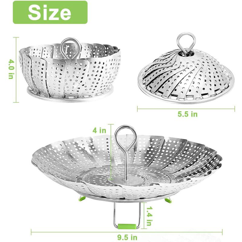 Cesta de Vapor Kznxcvi Ajustable Acero 14-24 cm image number null