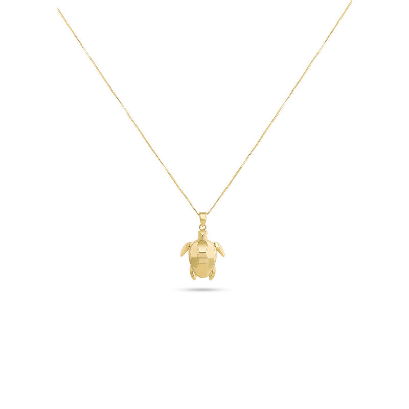 Dije De Tortuga Oro Amarillo Con Cadena 10k image number null