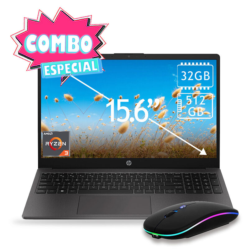 Combo Laptop Hp 255 G10  15.6" Ryzen 3 512gb 32... image number null