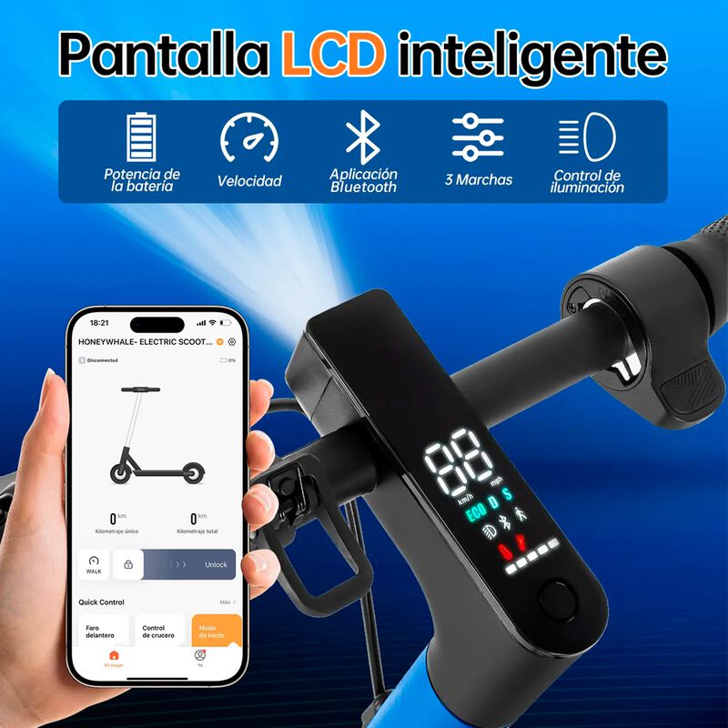 Scooter Eléctrico M2 Pro Honey Whale azul image number null