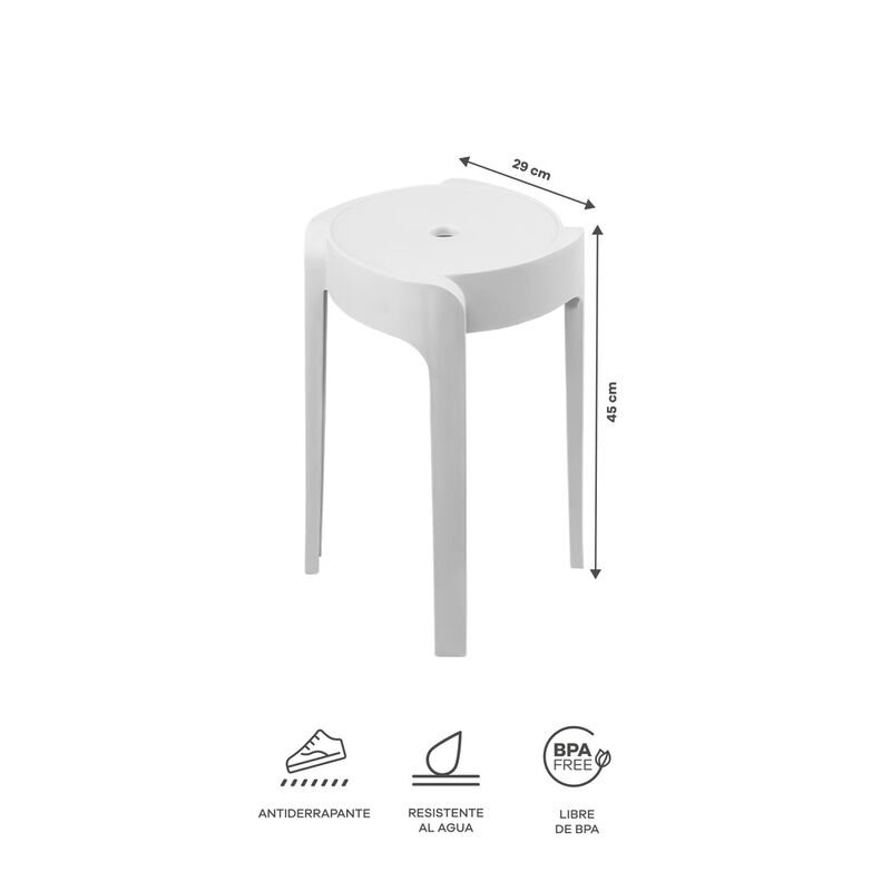 Set de 4 Bancos de Pl&aacute;stico Apilables &ndash; Color B... image number null