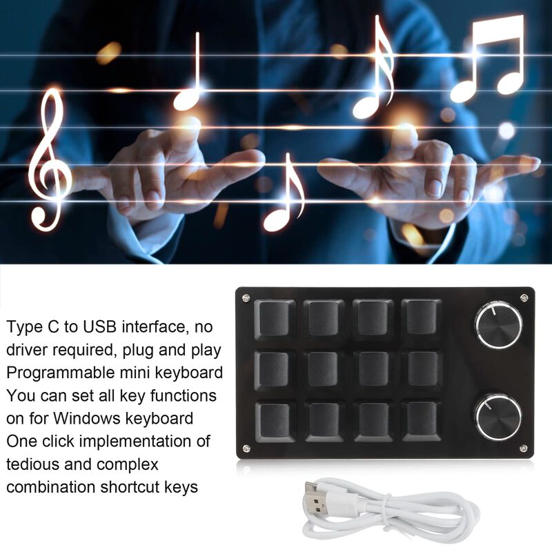 Teclado Ejoyous De 12 Teclas Macro Programables... image number null