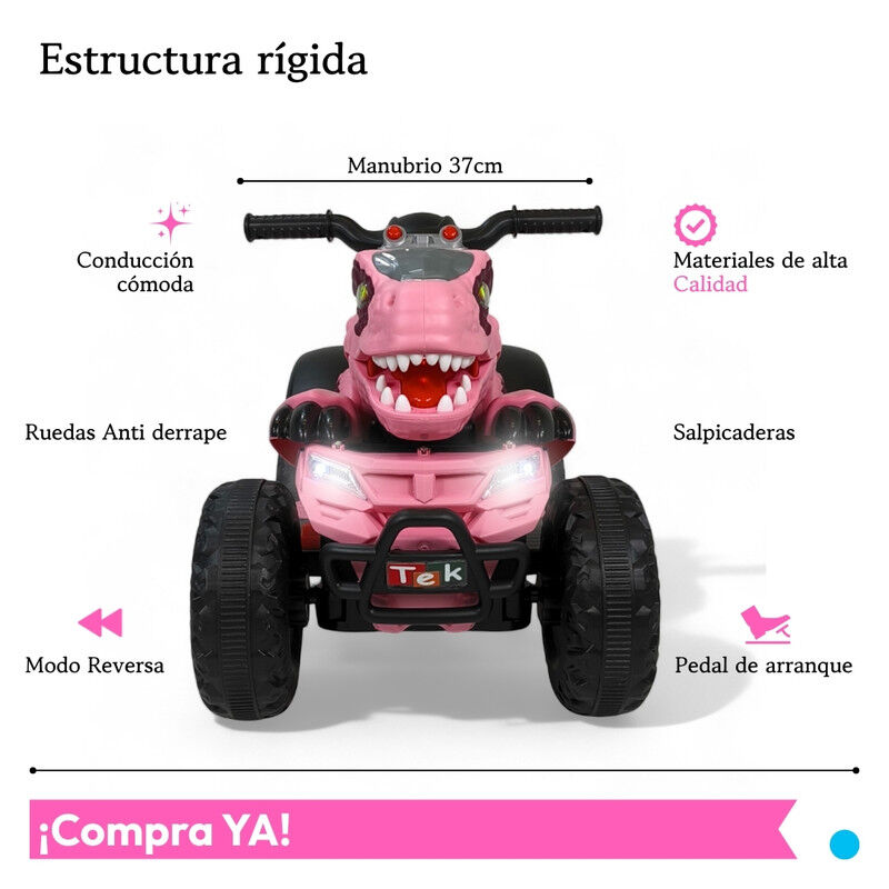 Cuatrimoto El&eacute;ctrica Infantil D/ Dinosaurio TEK... image number null