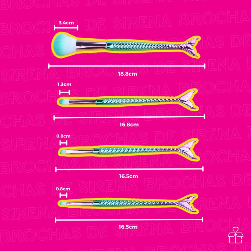 Brochas Sirena Maquillaje De 4pz Rostro Tornaso... image number null