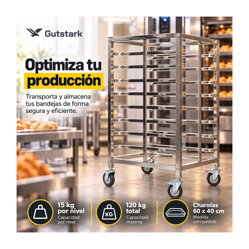 Espiguero 8 Niveles 120kg Acero Inoxidable Rued... image number null