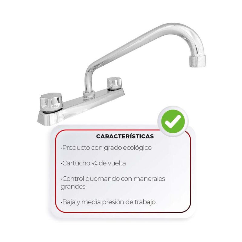 Mezcladora para Fregadero Ecológica, IUSA, Crom... image number null