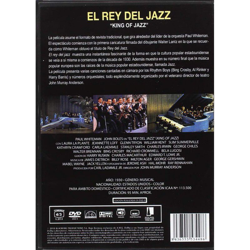 El Rey Del Jazz V.o.s. Dvdr 1930 King Of Jazz image number null