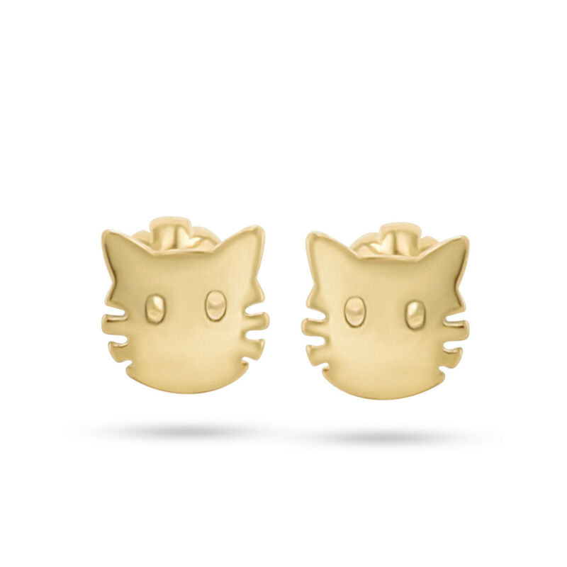 Broqueles De Gato En Oro Amarillo 10k | Joyer&iacute;a... image number null