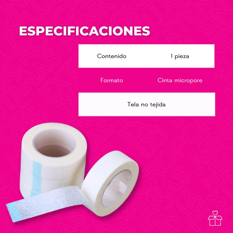 Cinta Micropore Extensiones de Pesta&ntilde;as 1x1 sin... image number null