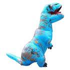 Disfraz Dinosaurio Traje Inflable T-rex Jurasico Adulto Aire Azul