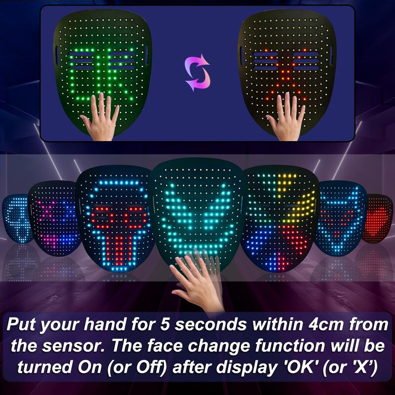 Set De M&aacute;scara Camlinbo Led Con Guantes Y Cordo... image number null