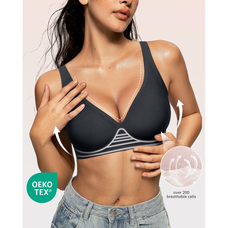 Bra Oeak Deep V Inal&aacute;mbrico, C&oacute;modo para Flexio... image number null