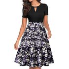 Vestido Yathon Floral Flare Swing Casual con Bolsillos