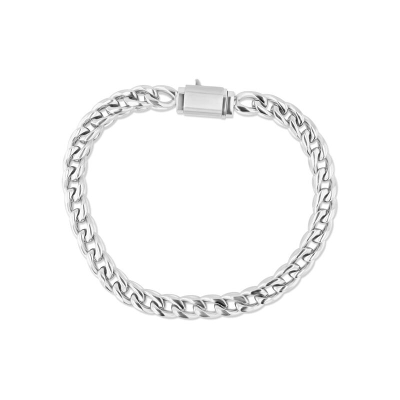 Pulsera De Acero Color Plata Caballero (20 Cm A... image number null