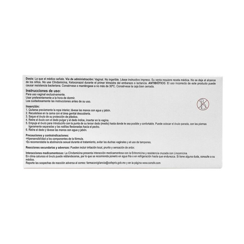 Femitab Ketoconazol Ovulos 100/400 Mg 7 C&aacute;psula... image number null