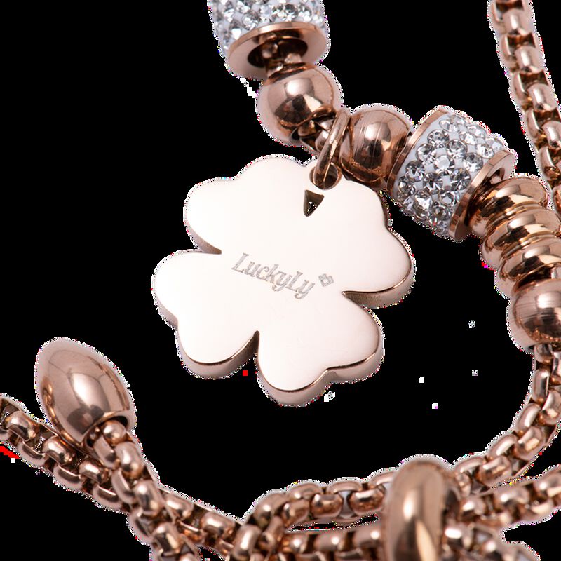 Pulseras Mujer Acero Inoxidable Tr&eacute;bol Zirconia... image number null