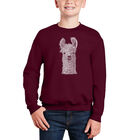 Sudadera De Cuello Redondo Word Art Para Ni&ntilde;o - Llama - Granate