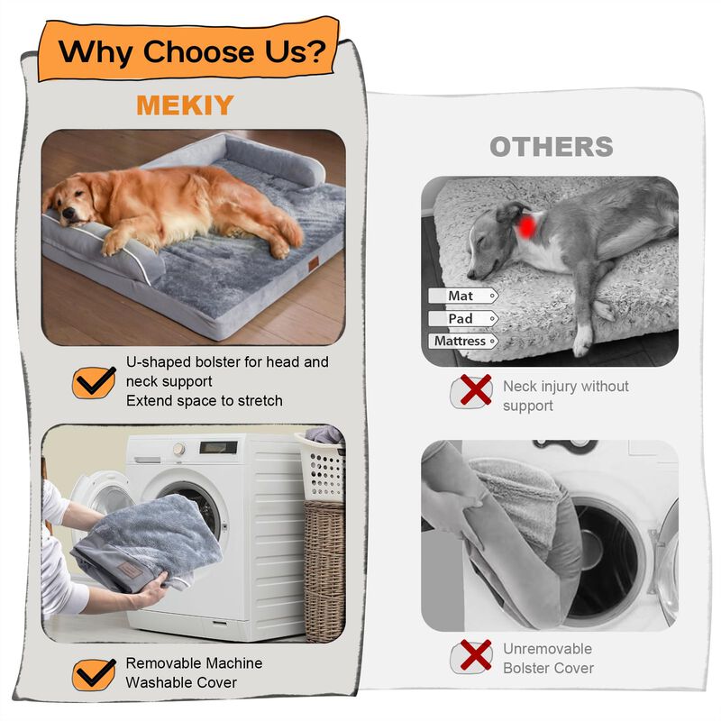 Cama Ortop&eacute;dica Para Perros Mekiy, Impermeable,... image number null