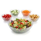 Brandtrendy Juego De Ensaladera Y Tazones De Vidrio 5 Piezas 30.5 Cm Y 720 Ml