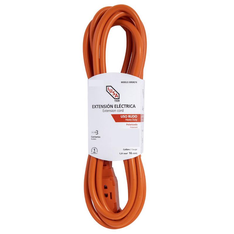 Extensión de Uso Rudo Naranja Clavija Recta 20m... image number null