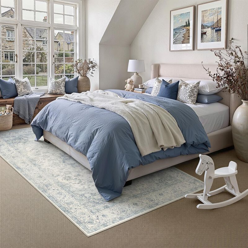 Alfombra Wondrg 244x152 cm Azul Lavable Antides... image number null