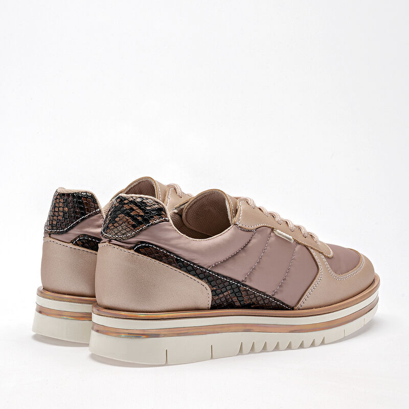 Coqueta Tenis Urbanos Para Ni&ntilde;a Dorado Rosa Cod... image number null