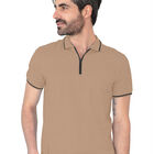Playera Casual Cuello Con Cierre Hombre Camello Roosevelt C370