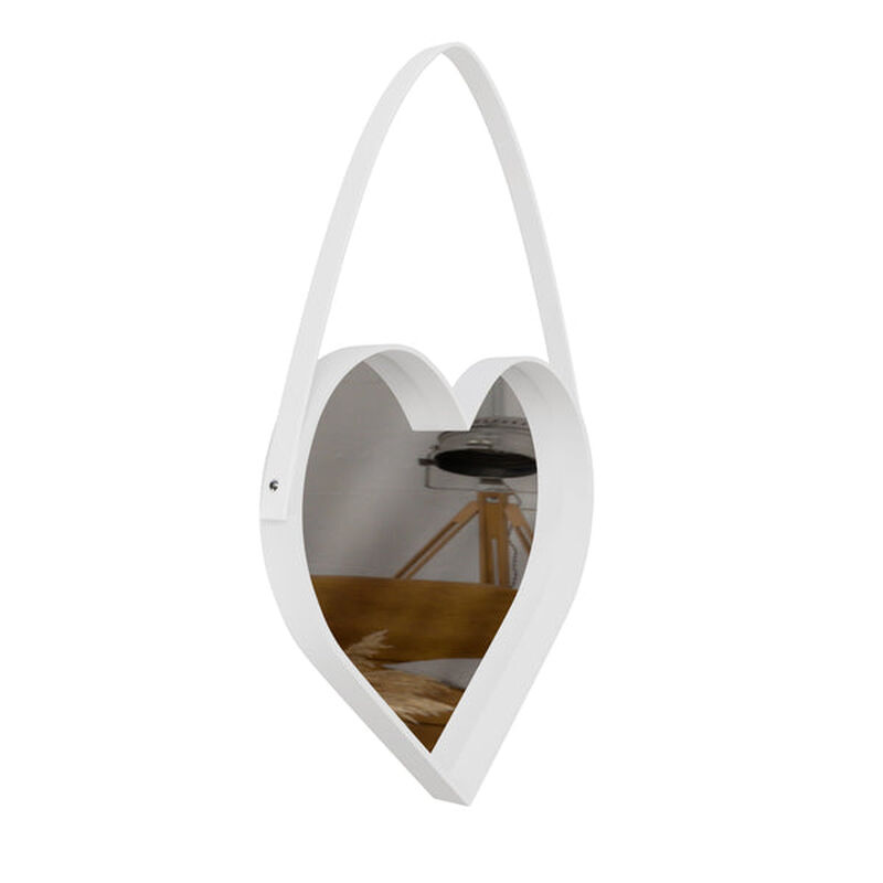Espejo De Pared Decorativo Ideen Coraz&oacute;n Blanco image number null