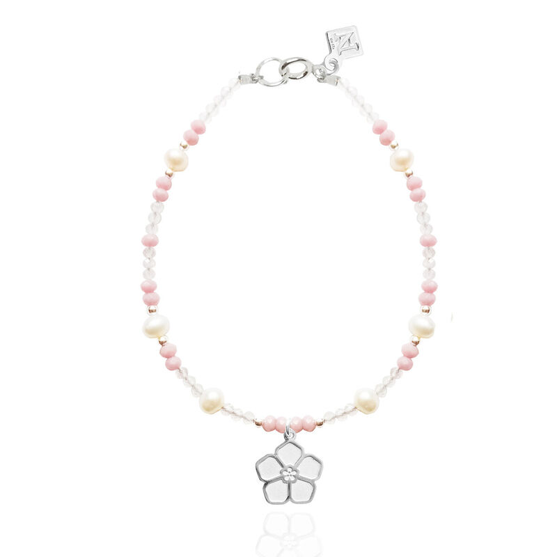 Pulsera Suerte Charm Tr&eacute;bol de Plata con Piedra... image number null