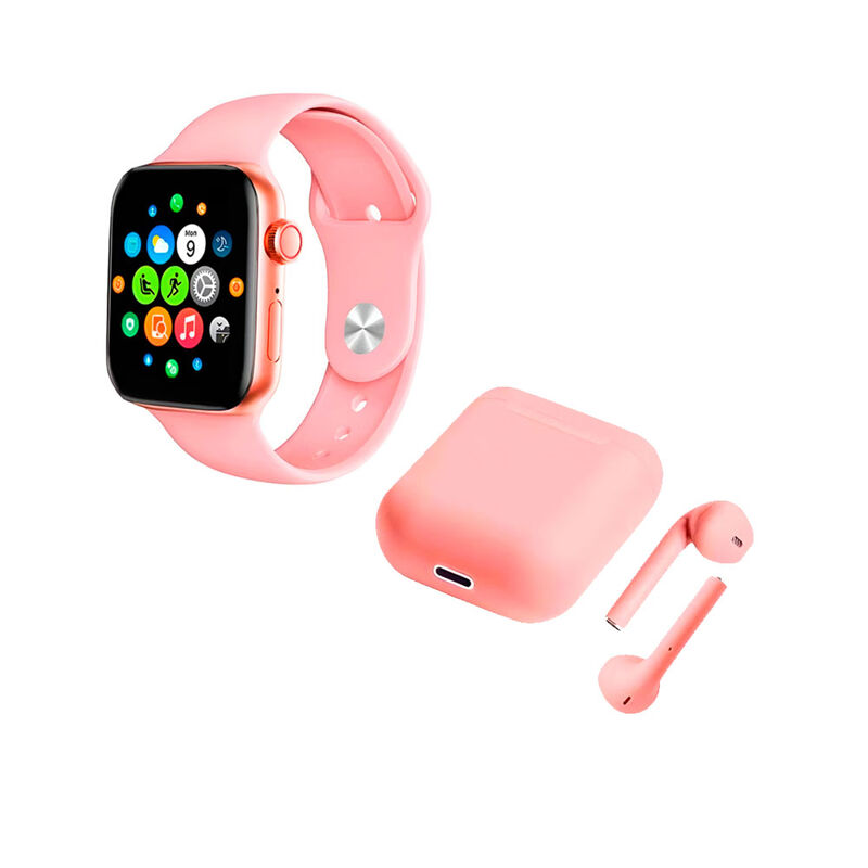 Kit smartwatch t500 y audífonos twins rosa image number null