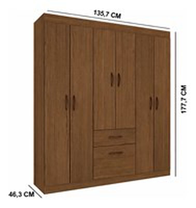 Ropero Closet 6 Puertas Y 2 Cajones Skal Living image number null