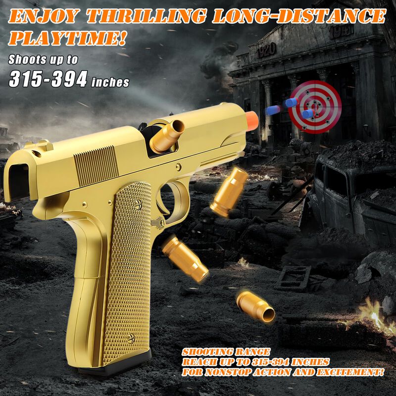 Pistola Toy Gun Trokiomi Gold Soft Bullet Con 2... image number null