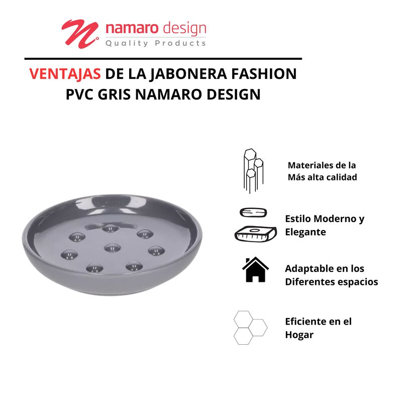 Jabonera Fashion Pvc Gris Namaro Design image number null