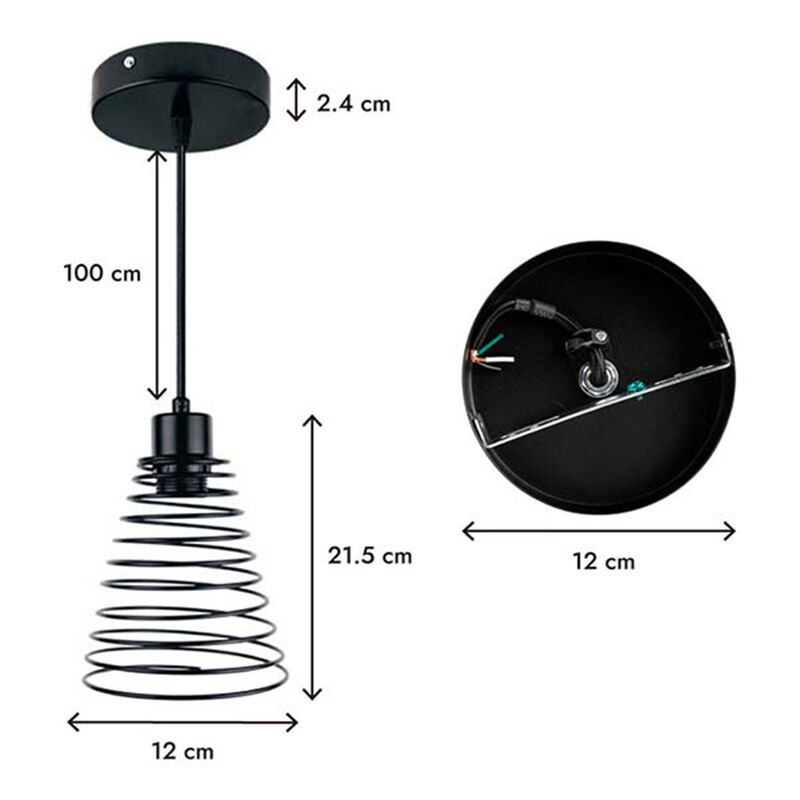 Lampara Colgante Aksi Spring Cono Negro image number null