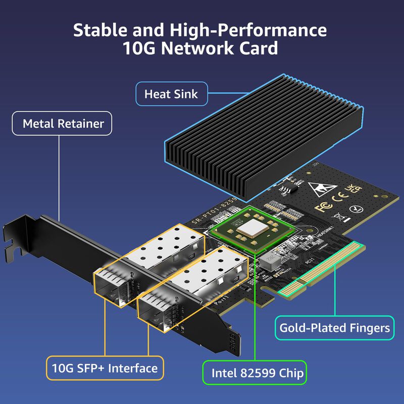 Tarjeta De Red Vimin 10gb Sfp+ Pcie Nic Con Dob... image number null