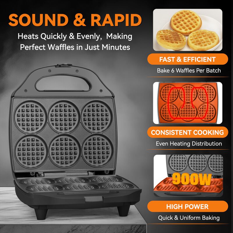 Wafflera Multi Mini 6 Waffles De 8 Cm Baker's F... image number null