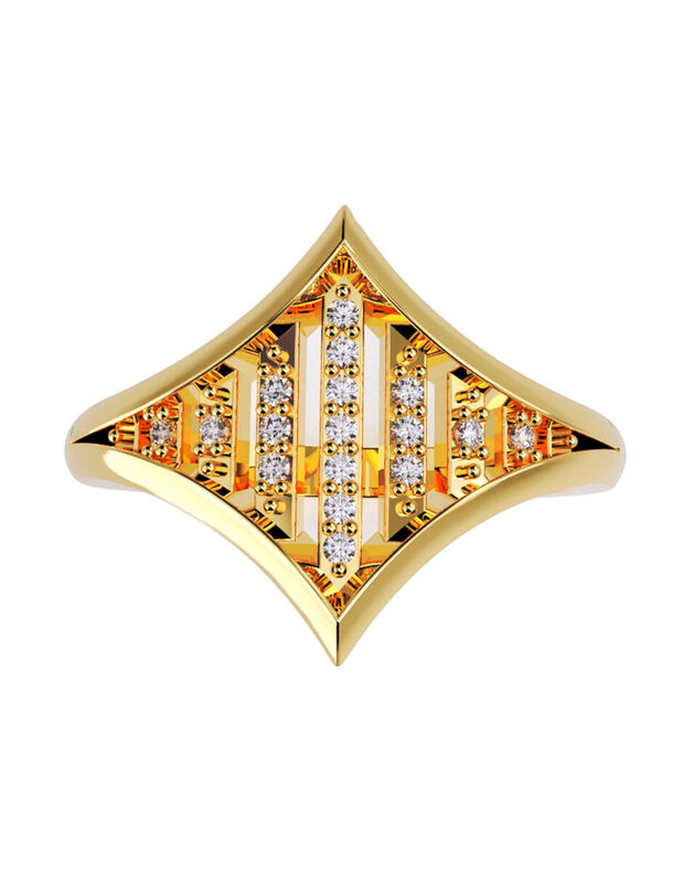 Anillo de Compromiso en Oro Amarillo 14K con Ci... image number null