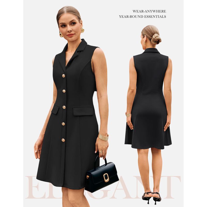 Vestido de Trabajo Grace Karin sin Mangas Negro... image number null