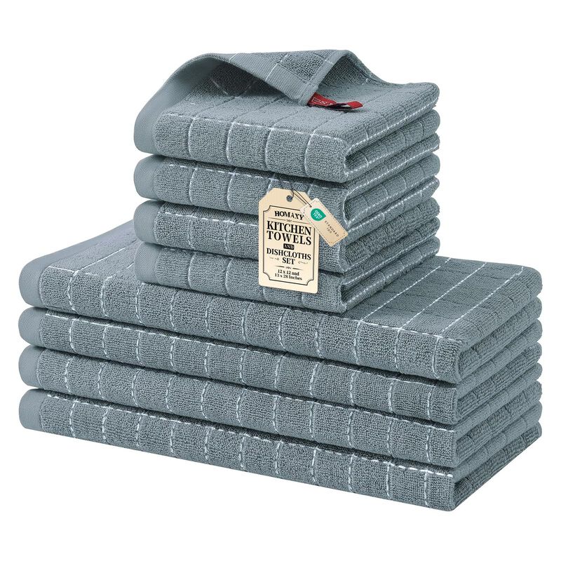 Juego de 8 Toallas Homaxy Gris 30x30 cm y 33x71... image number null