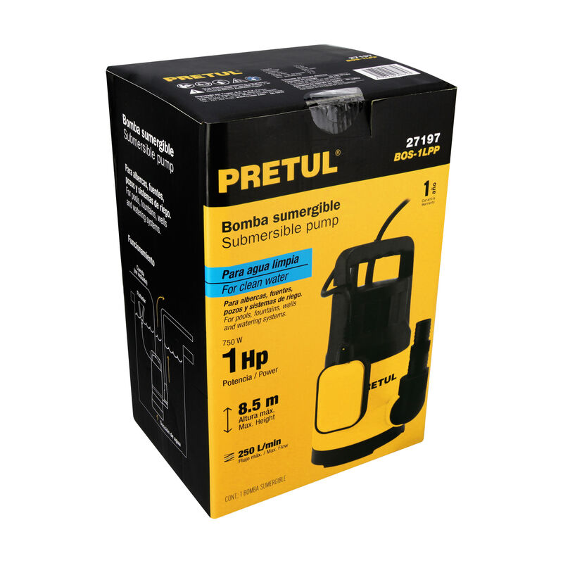 Bomba Sumergible Plástica 1 Hp para Agua Limpia... image number null